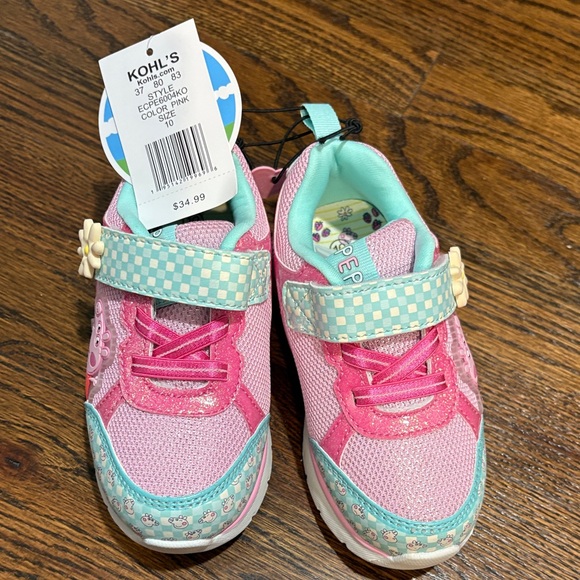 Peppa Pig light up Pink and Teal Kids Sneakers - Picture 1 of 5